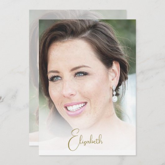 70. Geburtstag Foto Elegant Moderne Einladung (Vorne/Hinten)