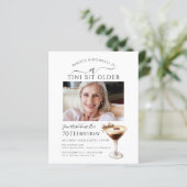 70. Geburtstag Foto Espresso Martini Einladung (Stehend Vorderseite)