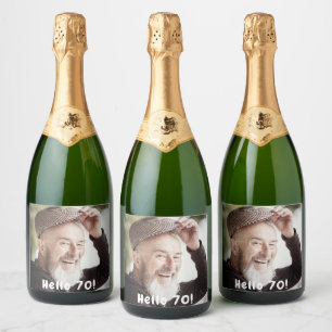 70. Geburtstag Foto hallo 70 Typ Männer Schaumweinetikett