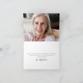 70. Geburtstag Foto Pink Bow Wildblume geklappt Dankeskarte (Innenseite)