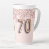 70. Geburtstag Foto Rose Gold rosa Tropfen Milchtasse (Rechte Ecke)