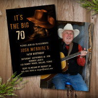 70. Geburtstag Foto Rustic Cowboy Hat Boots