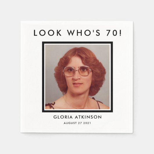 70. Geburtstag Foto Servietten (Vorderseite)
