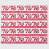 70. Geburtstag Foto Spaß creme pink Umhüllung Geschenkpapier (Flach)