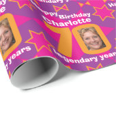 70. Geburtstag Foto Spaß Girls pink Geschenkpackun Geschenkpapier (Rolleneckpunkt)