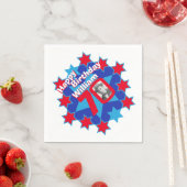 70. Geburtstag Foto und Name Red Star Servietten (Beispiel)