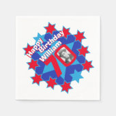 70. Geburtstag Foto und Name Red Star Servietten (Vorderseite)