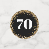 70. Geburtstag Fotos Gold Konfetti (Klein Vorderseite)