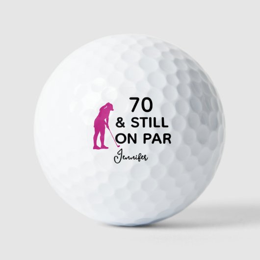 70. Geburtstag Frauen Golfer Funny Custom Golfball (Vorderseite)