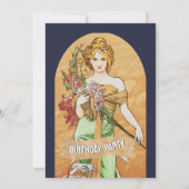 70. Geburtstag Frühlingsgöttin Kunst Frauen Blume Einladung (Rückseite)