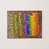 70. Geburtstag: Fun Graffiti-Inspiriert Regenbogen Puzzle (Horizontal)