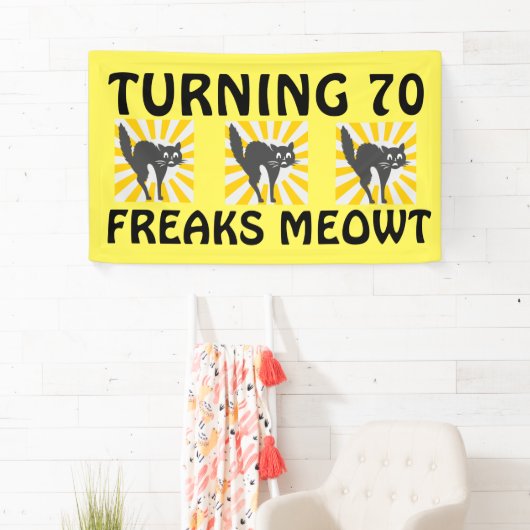 70. GEBURTSTAG FUNNY CAT BANNER (Insitu)