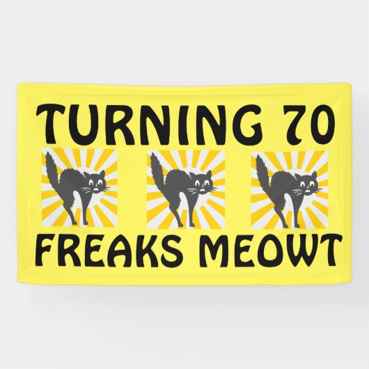 70. GEBURTSTAG FUNNY CAT BANNER (Horizontal)