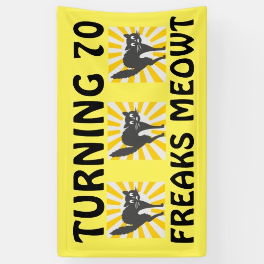 70. GEBURTSTAG FUNNY CAT BANNER (Vertikal)