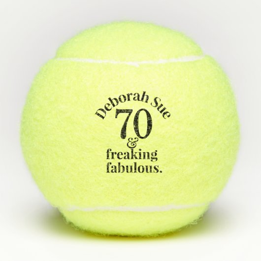 70. Geburtstag Funny Fabulous Personalisiert Tennisbälle (Vorderseite)
