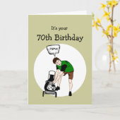 70. Geburtstag Funny Lawnmäwer Insult Karte (Gelbe Blume)