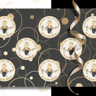 70. Geburtstag Funny Modern Fab Black Gold Geburts Seidenpapier