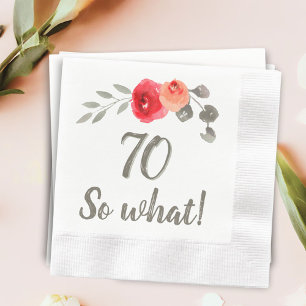 70. Geburtstag Funny Sprichwort Aquarellfrau Serviette