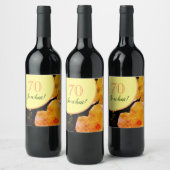 70. Geburtstag Funny und Motivierend Rose Weinetikett (Flaschen)