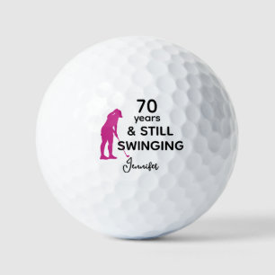 70. Geburtstag Funny Women Golfer noch schwingen Golfball