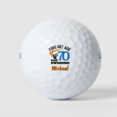 70. Geburtstag für CoWorker - 70 Jahre Sporty Blue Golfball (Vorderseite)