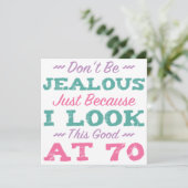 70. Geburtstag für Frauen Karte (Stehend Vorderseite)