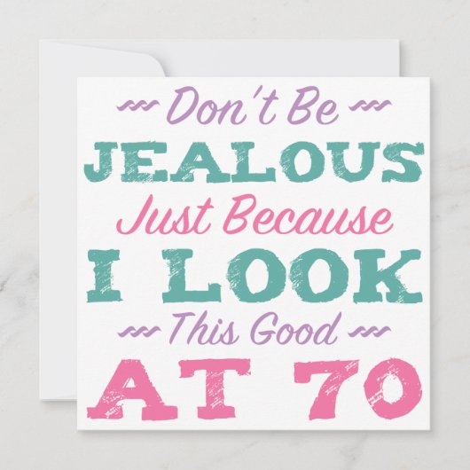 70. Geburtstag für Frauen Karte (Vorderseite)