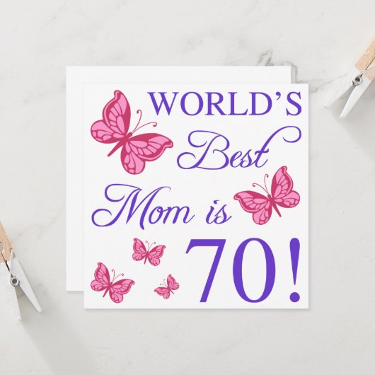 70. Geburtstag für Mama Karte (Vorderseite/Rückseite Beispiel)