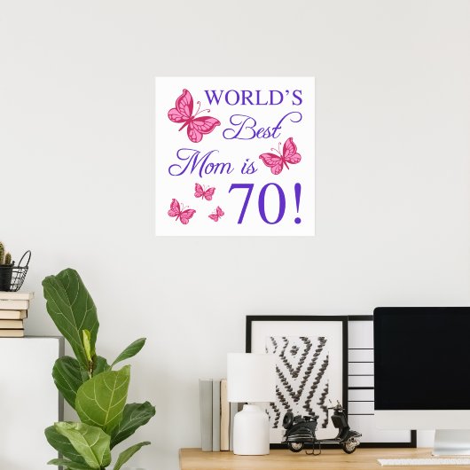 70. Geburtstag für Mama Poster (Heimbüro)