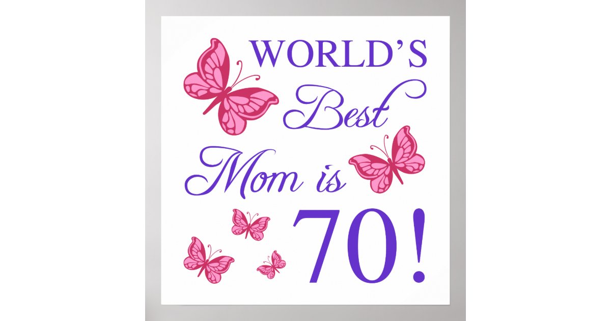70. Geburtstag für Mama Poster Zazzle.de