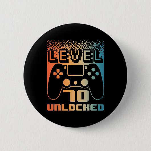 70. Geburtstag für Männer Stufe 70 Unverriegelter Button (Vorderseite)