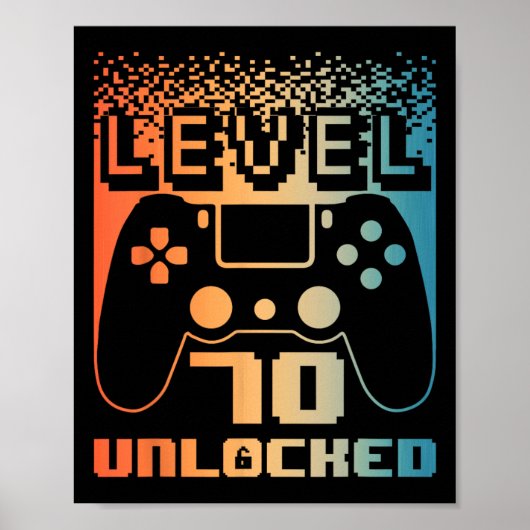 70. Geburtstag für Männer Stufe 70 Unverriegelter Poster (Vorne)