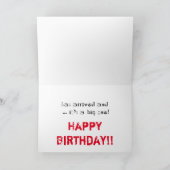 70. Geburtstag für Schwester, schwarzer, roter Tex Karte (Innenseite)