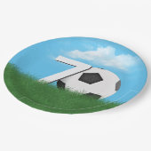 70. Geburtstag Fußball-Ball im Grünen Gras Pappteller (Schrägansicht)