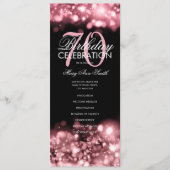 70. Geburtstag Glam Lights Rose Gold Menü Programm (Vorderseite)