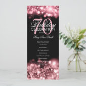 70. Geburtstag Glam Lights Rose Gold Menü Programm (Stehend Vorderseite)
