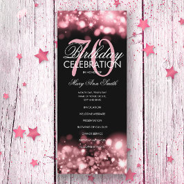 70. Geburtstag Glam Lights Rose Gold Menü Programm