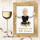 70. Geburtstag Glamour Sparkle Cartoon Karte
