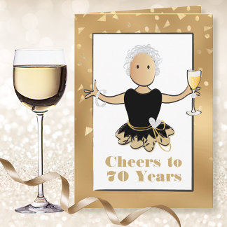 70. Geburtstag Glamour Sparkle Cartoon Karte