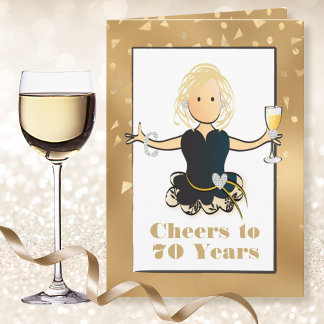 70. Geburtstag Glamour Sparkle Cartoon Karte