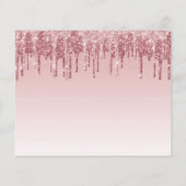 70. Geburtstag Glitzer Rose Gold Pink Einladung (Rückseite)