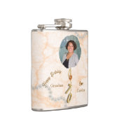 70. Geburtstag Gold Ballon Nummer & Foto Flachmann (Rechts)