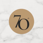 70. Geburtstag Gold Black Calligraphy Elegantes Fo Konfetti (Klein Vorderseite)