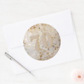 70. Geburtstag Gold Cowhide Modern Runder Aufkleber (Umschlag)