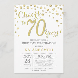 70. Geburtstag Gold Glitzer Diamond Einladung
