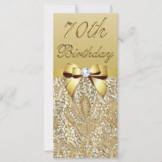 70. Geburtstag Gold Imitate Sequins Diamond Bow