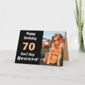 70. Geburtstag Golden Retriever Funny Niedlich Karte (Vorderseite)