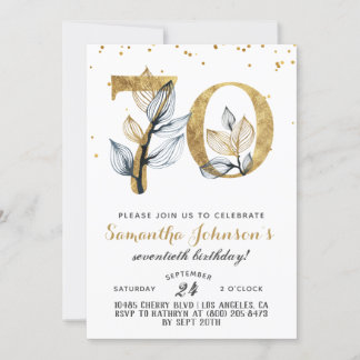 70. Geburtstag Goldene Blüte Einladung