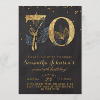 70. Geburtstag Goldene Blüte Einladung