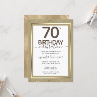 70. Geburtstag Goldene feierliche Einladung